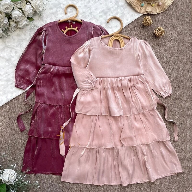 LAMIE SHIMMER CUPCAKE TIERED DRESS