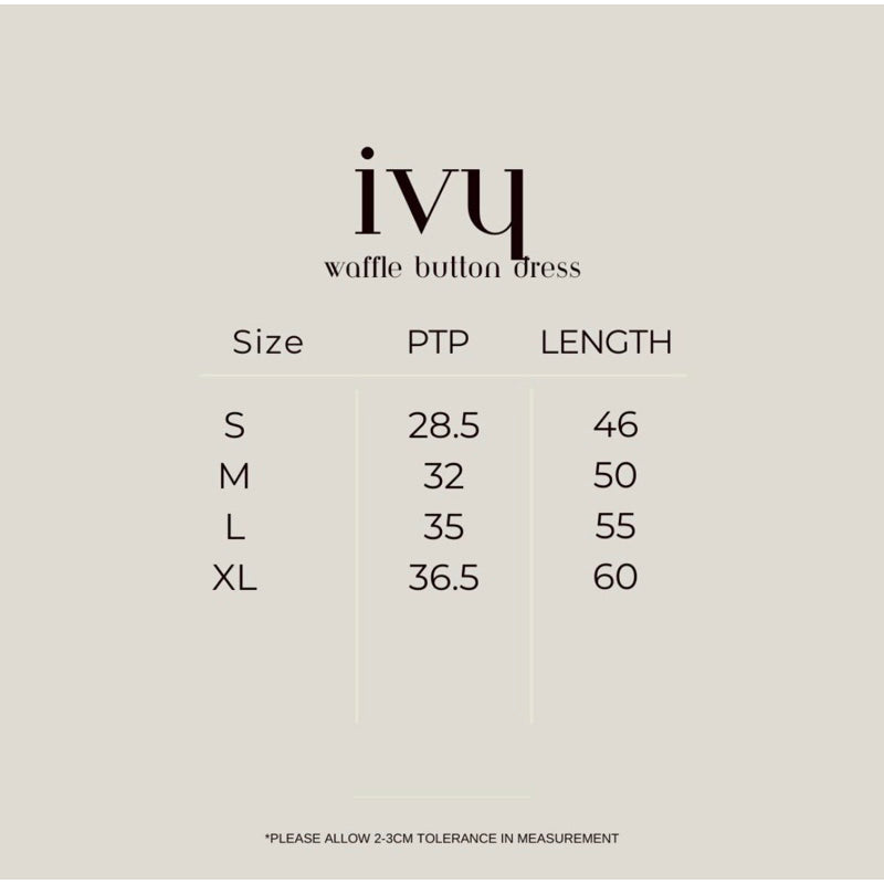 IVY waffle pearl button dress