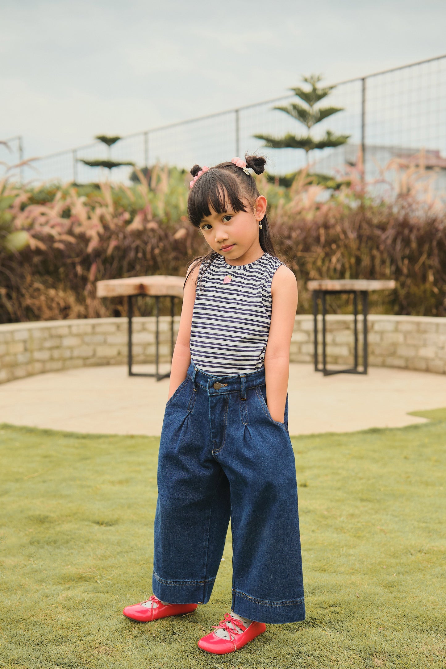 Wide-leg denim Jeans (adults + Kids)