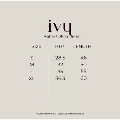 IVY waffle pearl button dress